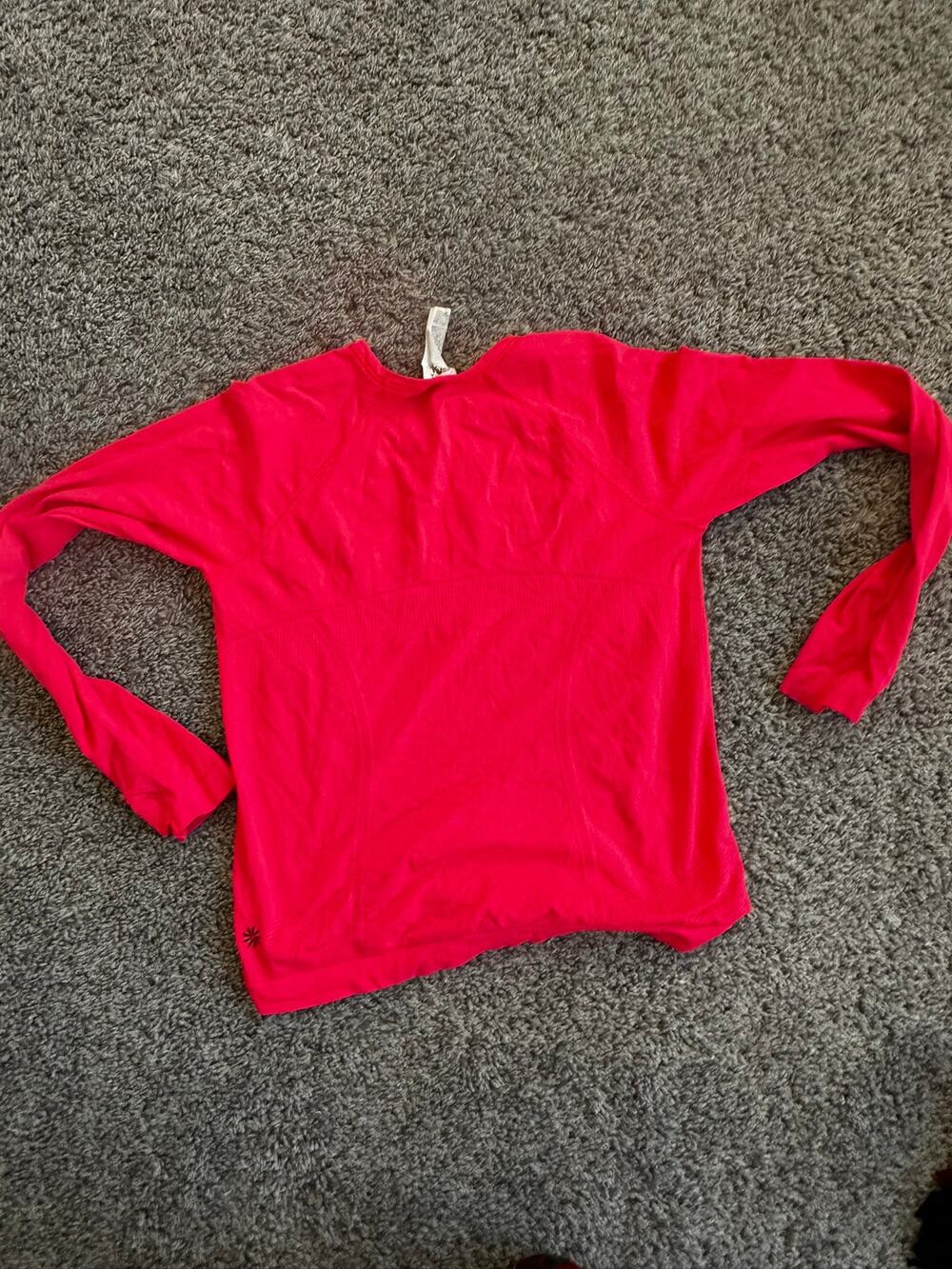 Athleta Girl Girls Size M 8-10 Bright Neon Pink Seamless Active Long Sleeve Top